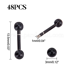 Серьги-гвоздики с шариками из нержавеющей стали 304 EJEW-UN0001-49