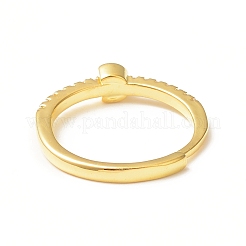 Прозрачное регулируемое кольцо с буквой из прозрачного циркония RJEW-C052-01G-G