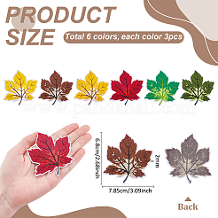 18 шт. двухцветная вышитая нашивка из ткани с изображением кленового листа&nbsp;PATC-PH0001-33