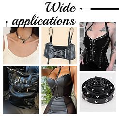 3 стиль латунные круглые и квадратные и искусственные жемчужины заклепки черная отделка из искусственной кожи DIY-AR0003-79