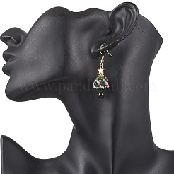 Серьги-подвески в виде елки из нержавеющей стали 304 EJEW-MZ00493