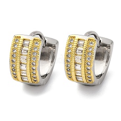 Латунные серьги-кольца из прозрачного кубического циркония EJEW-H158-18B-GP