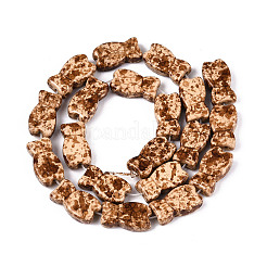 С напылением окрашенные синтетические бирюзовые бусинки TURQ-T004-16B