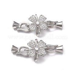Стойка покрытие цветок латунь проложить прозрачный кубический цирконий сложить застежки KK-E080-01P