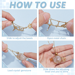 6 шт. 2-х цветная латунная цепочка для изготовления ожерелья в стиле макраме&nbsp;NJEW-PH01562