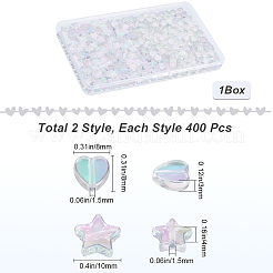 800шт 2 стиля экологически чистые прозрачные акриловые бусины&nbsp;TACR-SP0001-01B