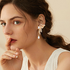 2 пара сережек-гвоздиков в форме бабочек с латунным паве из прозрачного кубического циркония&nbsp;KK-BBC0018-66