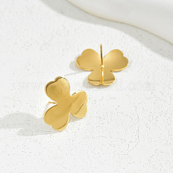 Модные серьги-гвоздики из нержавеющей стали с нестандартной формой клевера 201&nbsp;BM5388