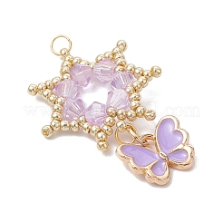 Подвески-цветы из стеклянных бусинок&nbsp;PALLOY-MZ00623-03