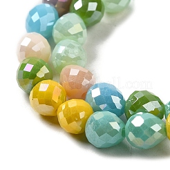 Стеклянные бусины с гальваническим покрытием  GLAA-Q098-D01-01