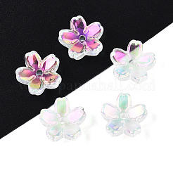 Прозрачные гальванические стеклянные колпачки для бусин EGLA-N015-01A