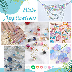 10 набор 10-х цветных стеклянных мини-бусин для нейл-арта&nbsp;GLAA-PH0004-30