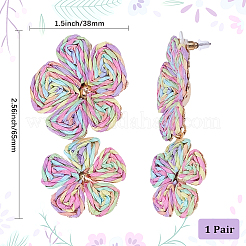 1 пара серег-гвоздиков из сплава рафии&nbsp;EJEW-SP0001-19B