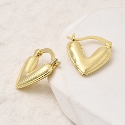 Серьги-кольца из латуни в форме сердца&nbsp;EJEW-P333-04G