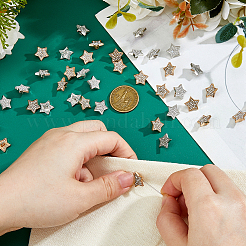 40 шт. 2-х цветные пуговицы из сплава с 1 отверстиями и стразами&nbsp;BUTT-HS0001-04