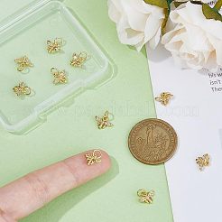 10шт латунные микропаве прозрачные кубические циркониевые подвески&nbsp;ZIRC-HS0001-01