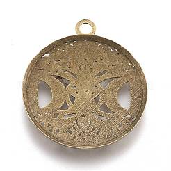 Тибетский стиль полые литые подвески X-TIBEP-F075-01AB-RS