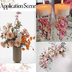 30шт тканевая искусственная ветка цветущей сливы&nbsp;AJEW-SC0031-60B