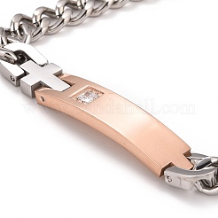 Прямоугольный браслет с кристаллами и стразами&nbsp;LS-STAS-E160-30RGP-01