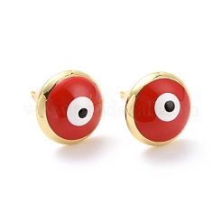 Серьги-гвоздики с эмалью от сглаза EJEW-A072-25LG