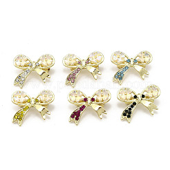 12 шт. 6-х цветные броши-банты из сплава со стразами для одежды рюкзака JEWB-A033-16G