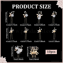 2 набор из 2 стилей цветочных гребней для волос из латуни OHAR-ME0001-04