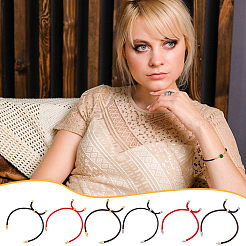 18шт 6 цвета нейлоновый шнур слайдер изготовление браслета&nbsp;BJEW-UN0001-85