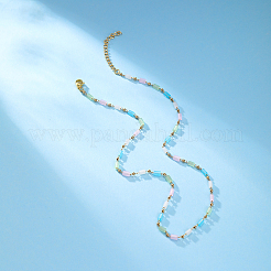 Ожерелья из кубических бусин в морском стиле из латуни и синтетических камней для женщин в подарок на свидание в отпуске FE9405