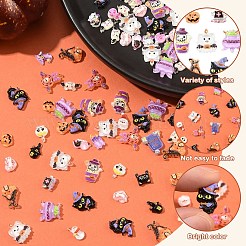 100 шт. кабошоны из непрозрачной смолы с принтом на тему Хэллоуина&nbsp;CRES-YW0002-57