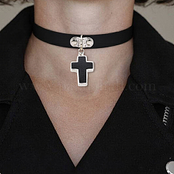 1 шт. регулируемые колье-чокеры из искусственной кожи NJEW-CL0001-01