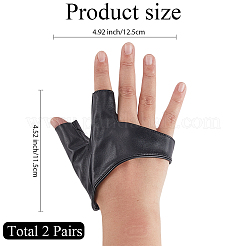 Искусственная кожа женские перчатки с полупальцами AJEW-WH20019-42