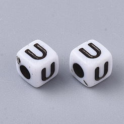 Белые непрозрачные акриловые бусины&nbsp;MACR-R869-02U