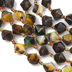 Нити из натурального полосатого агата&nbsp;G-A306-C02-01