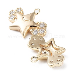 Латунь с прозрачными подвесками из циркония&nbsp;KK-G474-02G