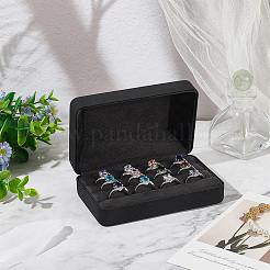 Прямоугольные коробки для хранения колец из искусственной кожи с бархатом внутри AJEW-WH0166-14