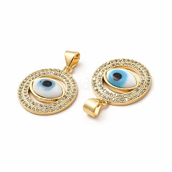 Подвески из настоящей позолоченной латуни с микропаве из прозрачного кубического циркония&nbsp;ZIRC-L102-07G-03