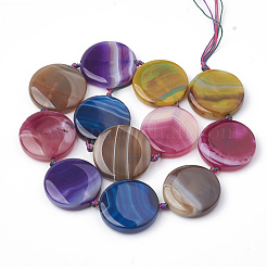 Окрашенный натуральный полосатый агат / полосатые агатовые бусы G-T105-05C