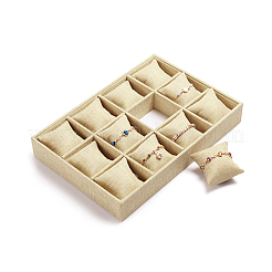 Держатель подушки из крафт-конопли для ювелирных браслетов и дисплеев для часов&nbsp;X-BDIS-WH0002-01