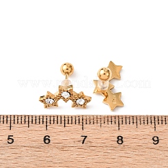 Серьги-гвоздики в форме звезд со стразами из нержавеющей стали 304&nbsp;EJEW-K268-84G