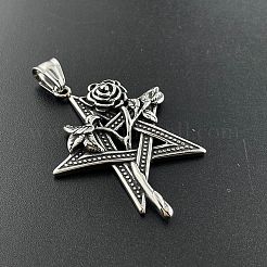 Винтажные ожерелья с подвесками в виде звезд и роз из нержавеющей стали 304&nbsp;XF5459