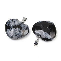 Естественно снежинка обсидиана подвески G-A281-02P-09