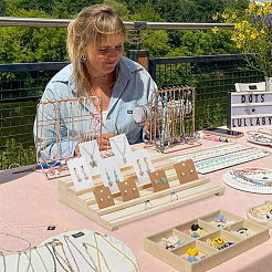 1 шт. двухъярусная деревянная подставка-органайзер для сережек&nbsp;ODIS-PH0002-01