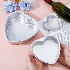 3 пакет 3 стиля сердечко алюминиевый сплав кольца формы для торта AJEW-DC0002-06