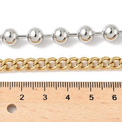 Ожерелья из полукруглой цепочки и витой цепочки из нержавеющей стали 304 с пряжками NJEW-V010-03GP