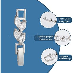 10 шт. застежки для часов из латуни с прозрачным кубическим цирконием ZIRC-FH0001-38P