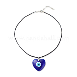 Синее колье лэмпворк с кулоном 