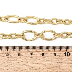 Латунные овальные ссылка цепи ожерелья&nbsp;NJEW-L013-03G