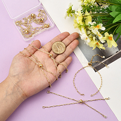 10 шт. латунная цепочка-слайдер для изготовления браслета AJEW-BBC0002-52