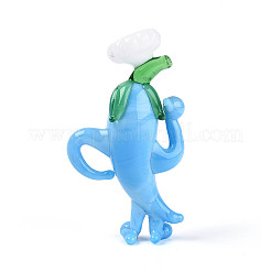 Декоративные элементы ручной работы из стекла в виде мультяшного перца для демонстрации шеф-повара.&nbsp;LAMP-T025-13M