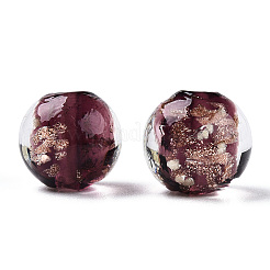 Светящиеся бусины лэмпворк из золота и песка ручной работы LAMP-N024-05A-01